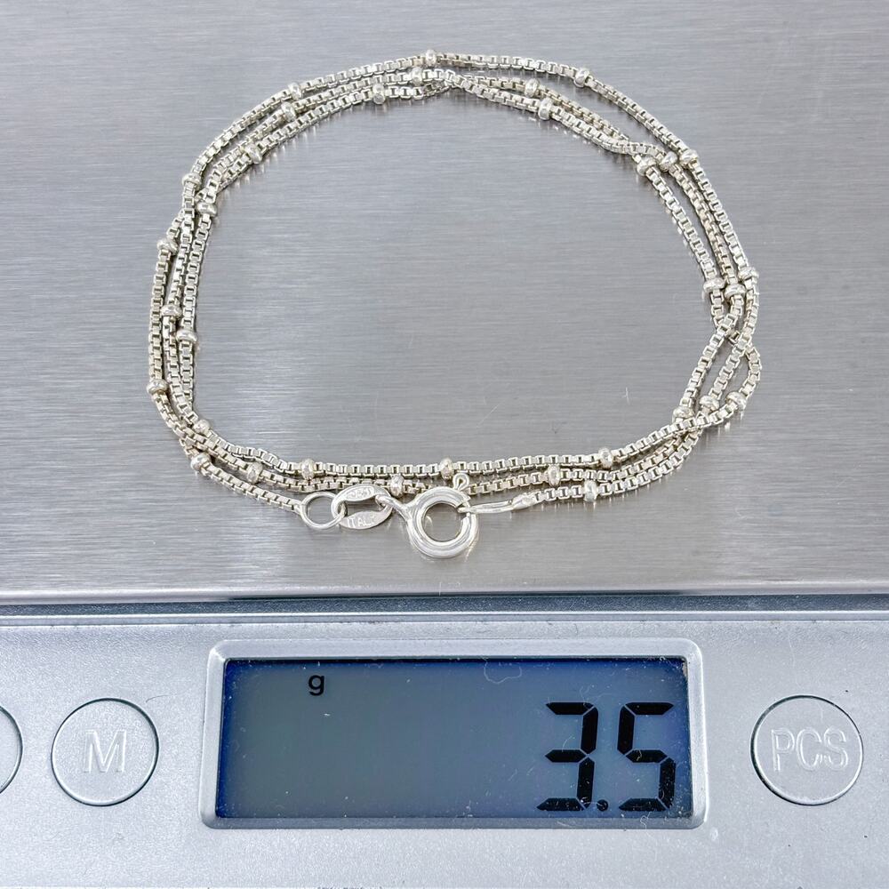 Estate Italy Sterling Silver 925 2.0mm Box Link Chain Necklace 18.5" - Picture 4 of 4
